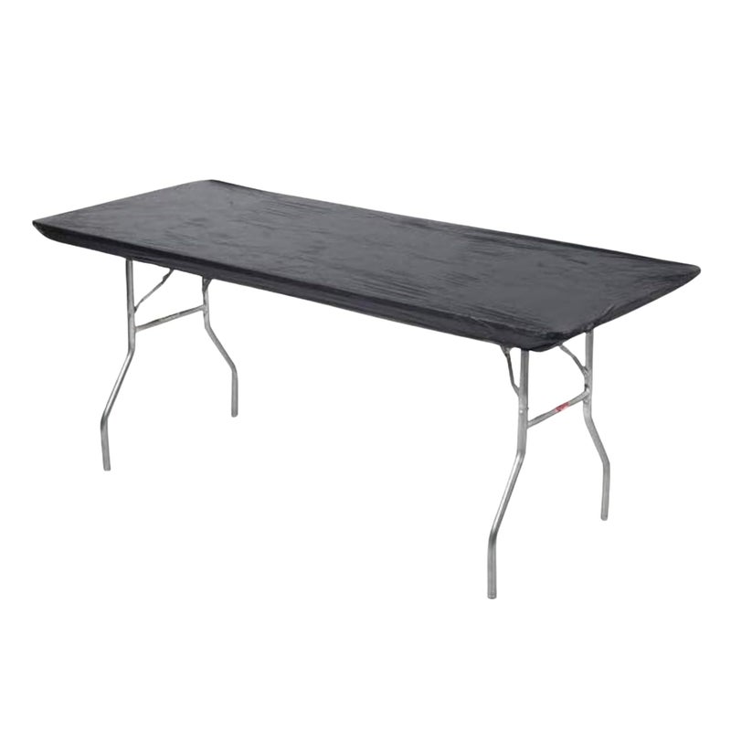 Kwik-Covers أغطية طاولات بلاستيكية مستطيلة كويك-كفرز 6' 30" x 72"، حزمة من 10 (أسود) - Image 1